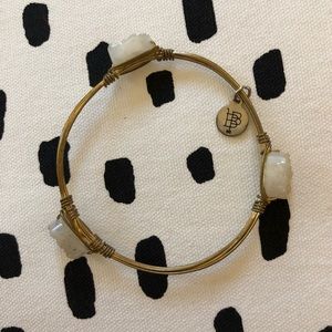 Bourbon & Boweties White Druzy Bangle Bracelet